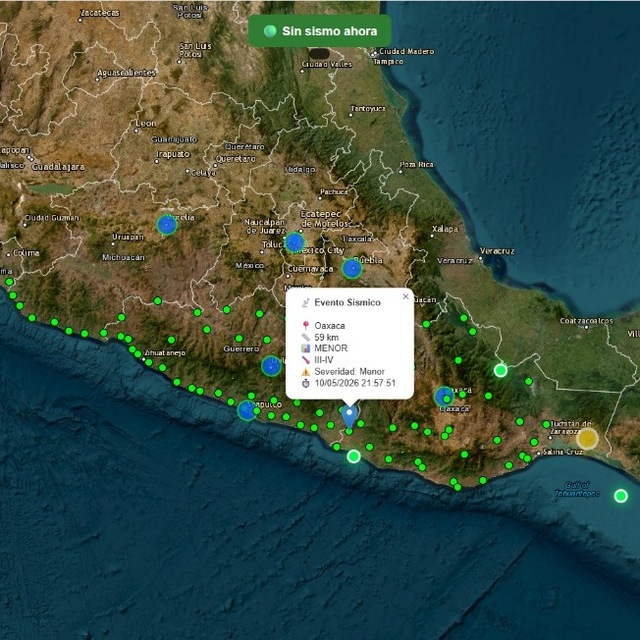 Mapa sísmico en tiempo real